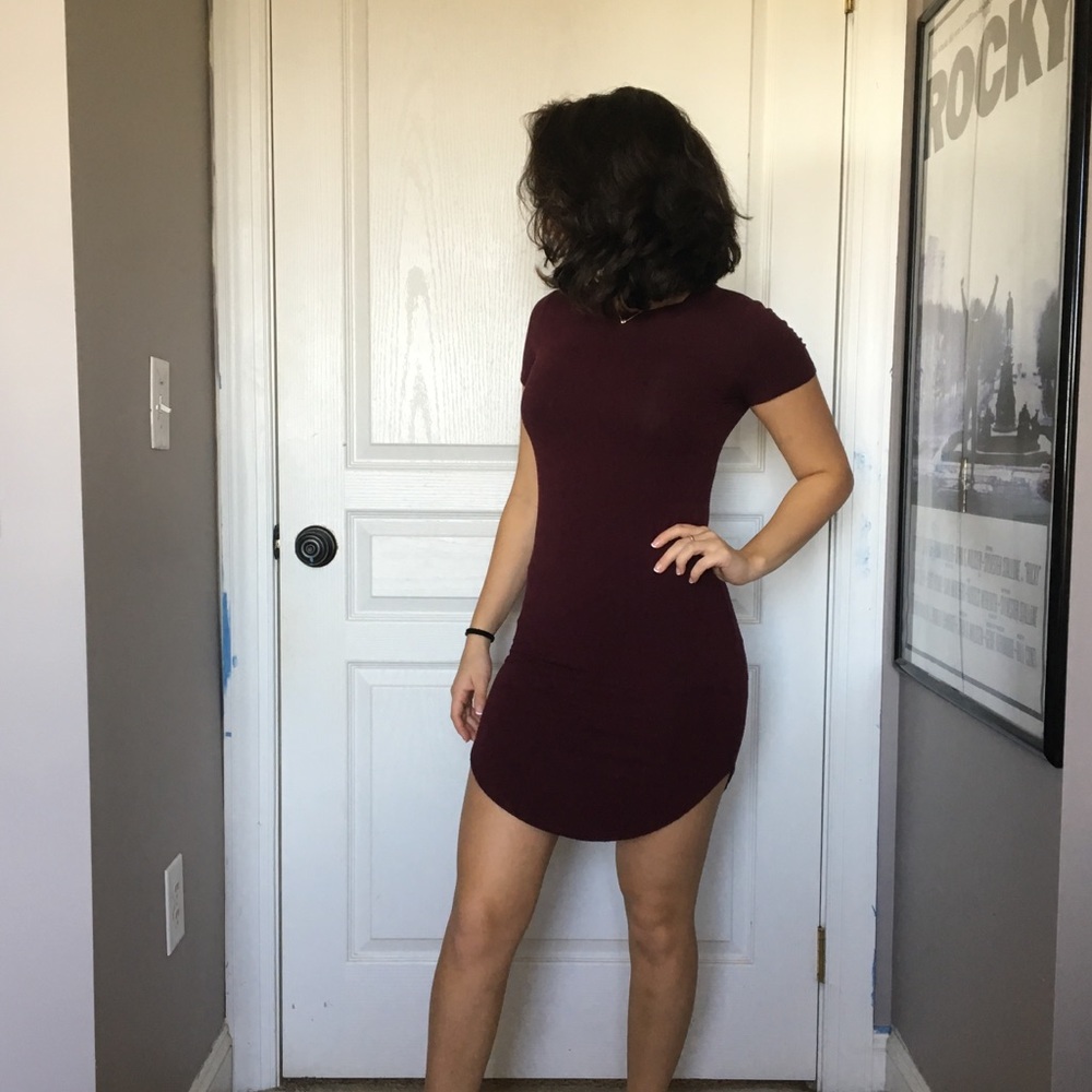 Maroon bodycon dress
